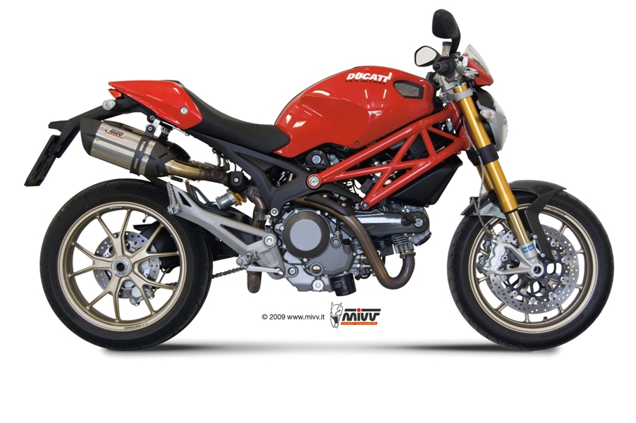 Mivv Suono RVS 2x Slip-on Einddemper (L+R) Set met E-keur Ducati Monster 1100 2008 > 2010